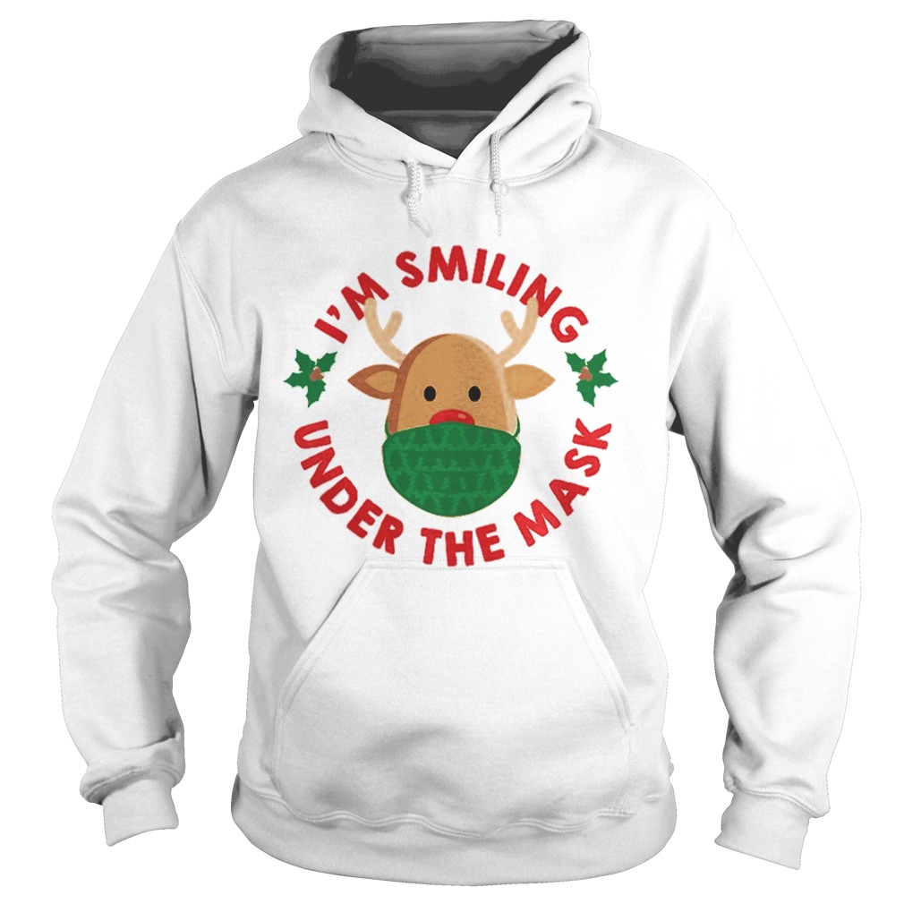 Im Smiling Under The Mask Reindeer Face Mask Christmas Hoodie