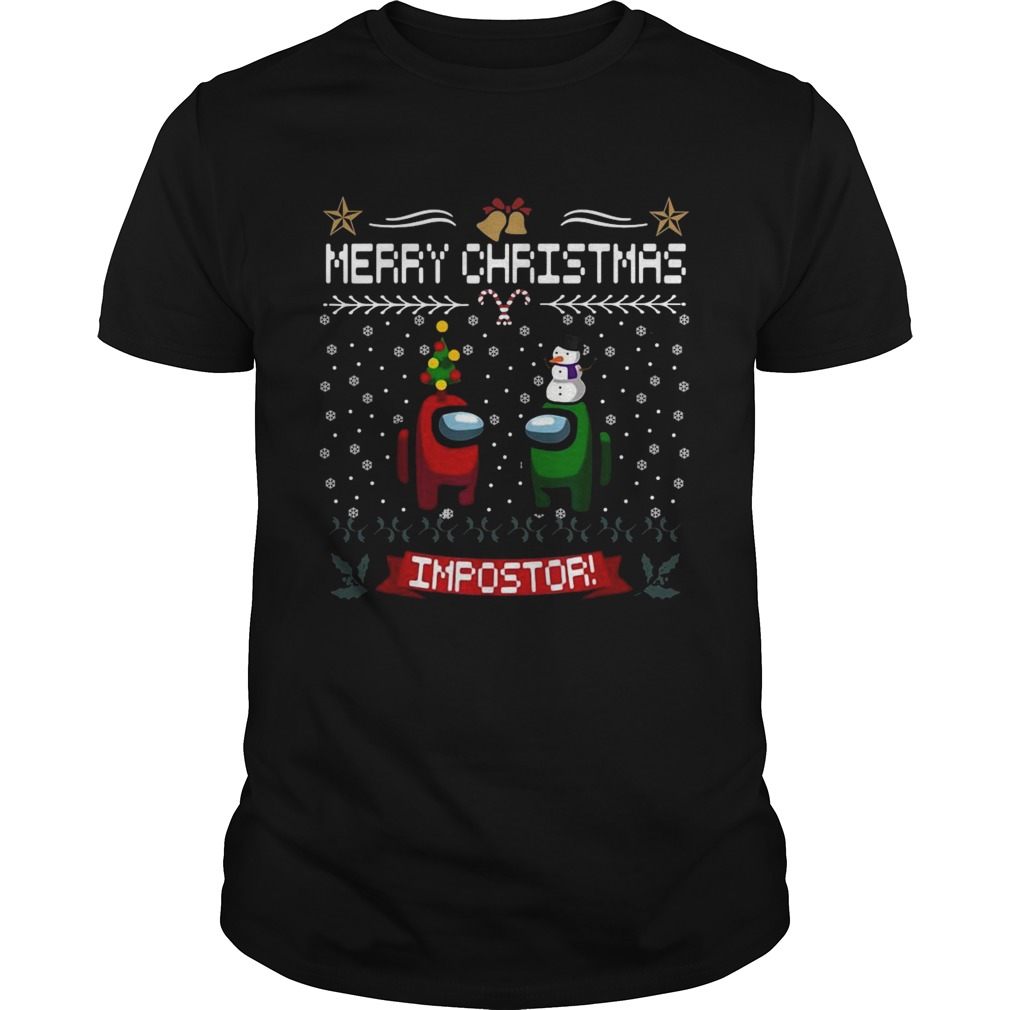 Impostor Imposter Among Game Us Sus Merry Christmas shirt