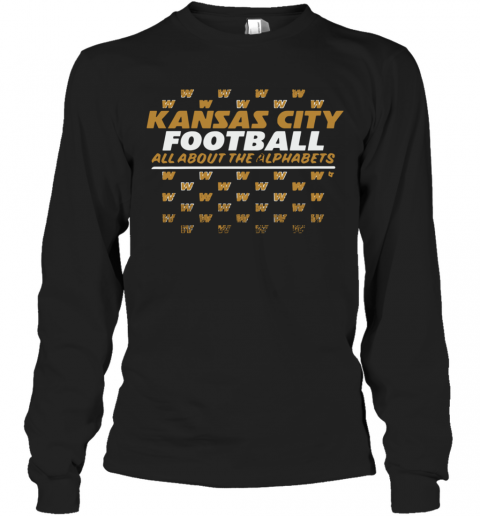 KC Alphabet Kansas City Football T-Shirt Long Sleeved T-shirt 