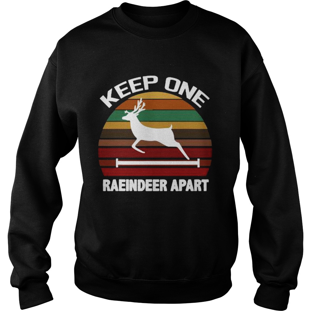 Keep One Reindeer Apart Christmas Quarantine Vintage Sweatshirt