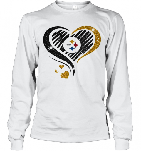 Logo Steelers Hearts T-Shirt Long Sleeved T-shirt 