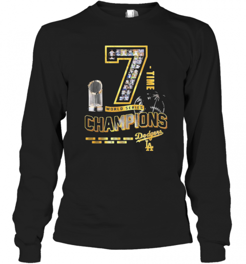 Los Angeles Dodgers 7 Time World Series Champions 1955 2020 T-Shirt Long Sleeved T-shirt 