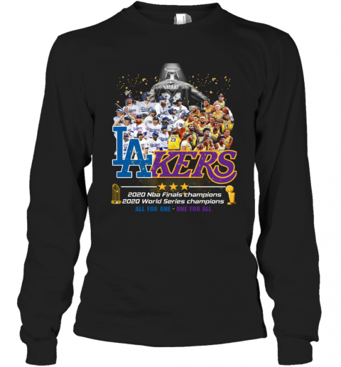Los Angeles Lakers And Los Angeles Dodgers 2020 NBA Finals Champions T-Shirt Long Sleeved T-shirt 