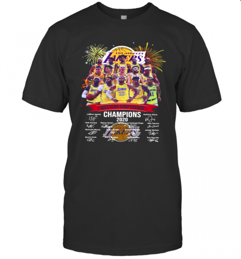 Los Angeles Lakers Western Conference Champions 2020 Signatures T-Shirt