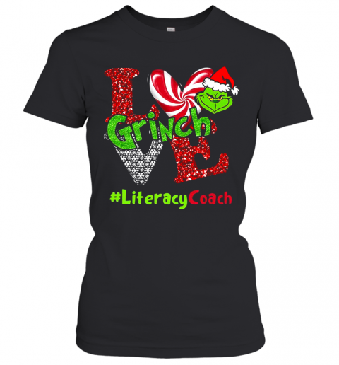 Love Grinch #Literacycoach Christmas T-Shirt Classic Women's T-shirt