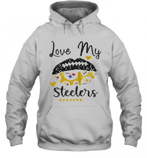 Love My Pittsburgh Steelers Lips T-Shirt Unisex Hoodie
