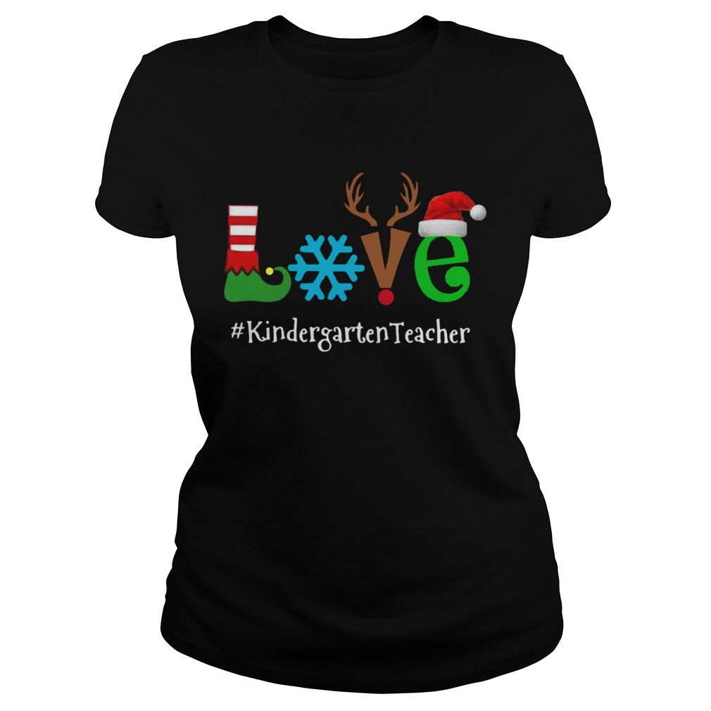 Love Snow Elf Reindeer Kindergarten Teacher Christmas Classic Ladies