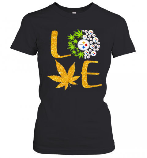 Love Steelers Cannabis Football T-Shirt Classic Women's T-shirt