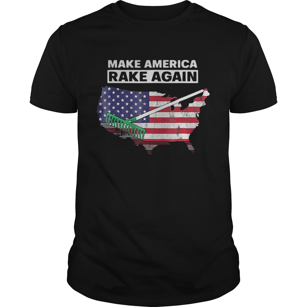 Make America Rake Again American Flag Maps shirt