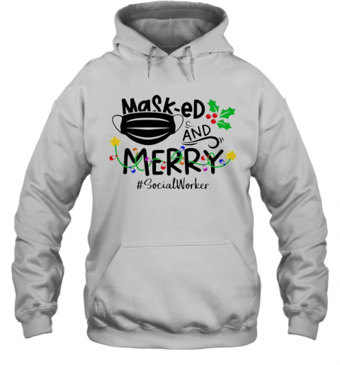 Mask Ed And Merry Christmas Socialworker T-Shirt Unisex Hoodie