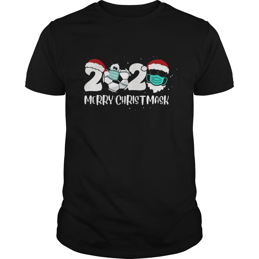 Merry Christ Mask 2020 Santa Soccer Sport Quarantine Christmas shirt
