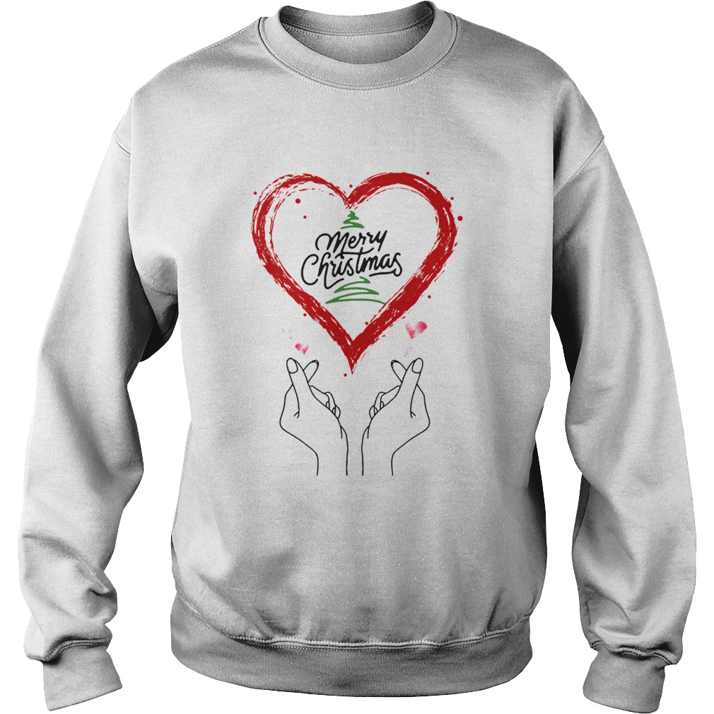 Merry Christmas Finger Heart Sweatshirt