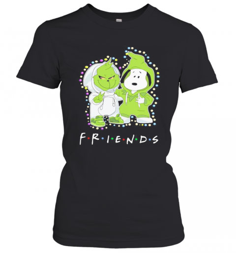 Merry Christmas Grinch And Snoopy Friends T-Shirt Classic Women's T-shirt