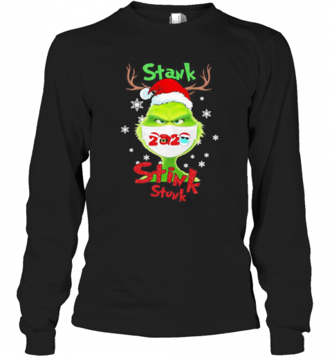 Merry Christmas Grinch Wear Mask Stink Stank Stunk 2020 T-Shirt Long Sleeved T-shirt 