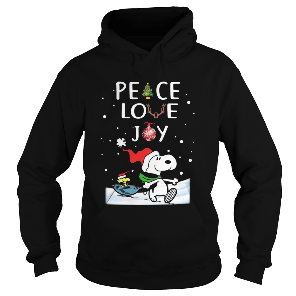 Merry Christmas Peanuts Snoopy Peace Love Joy Hoodie