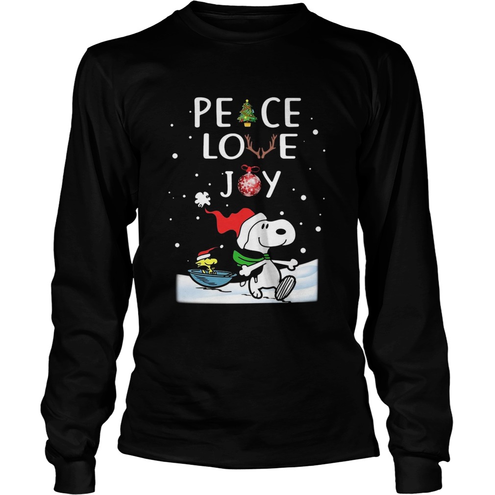 Merry Christmas Peanuts Snoopy Peace Love Joy Long Sleeve
