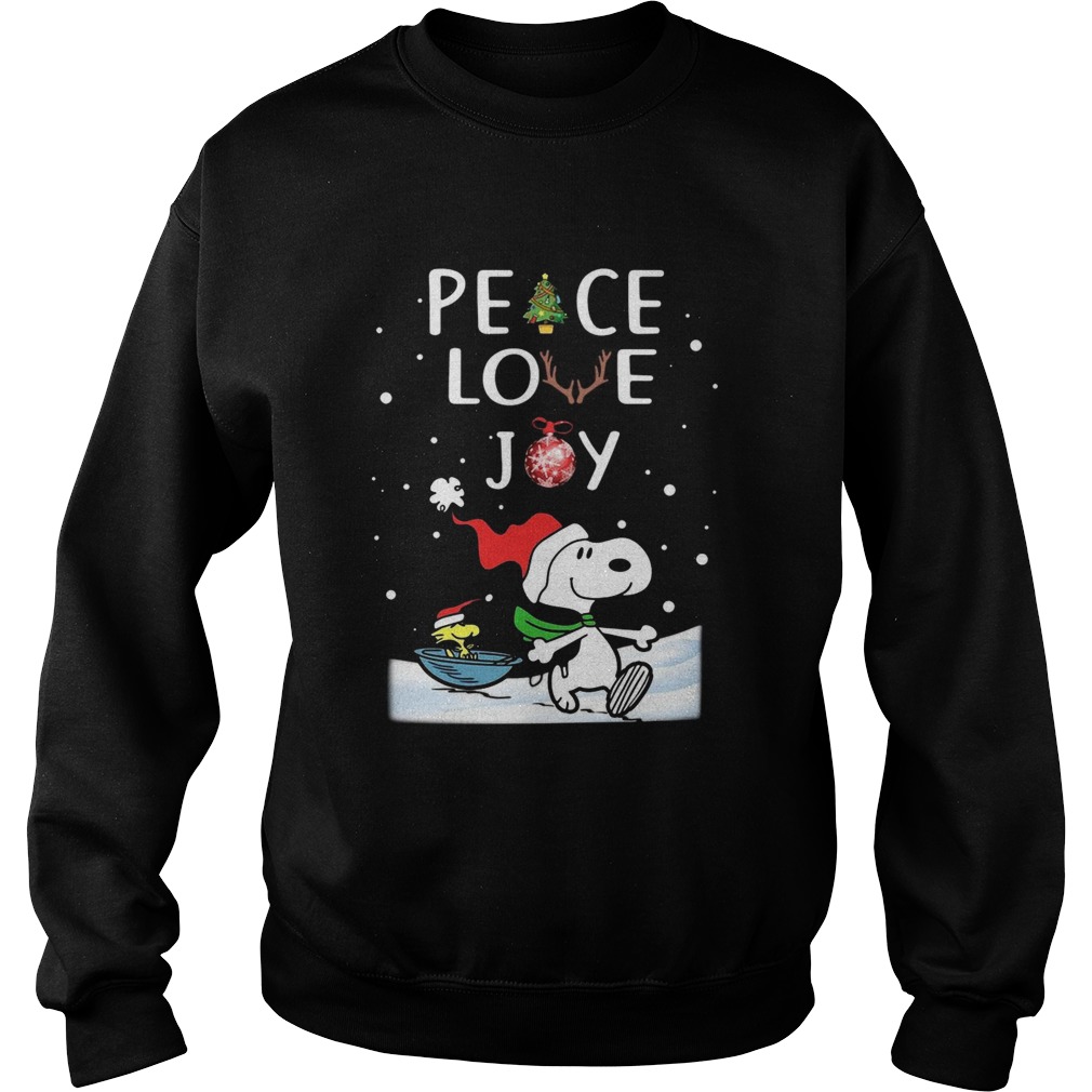 Merry Christmas Peanuts Snoopy Peace Love Joy Sweatshirt