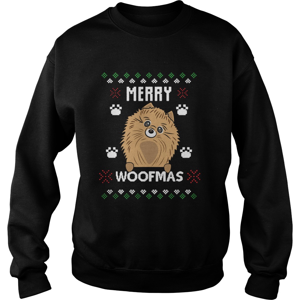 Merry Christmas Woofmas Pomeranian Dog Gift Ugly Christmas Sweatshirt