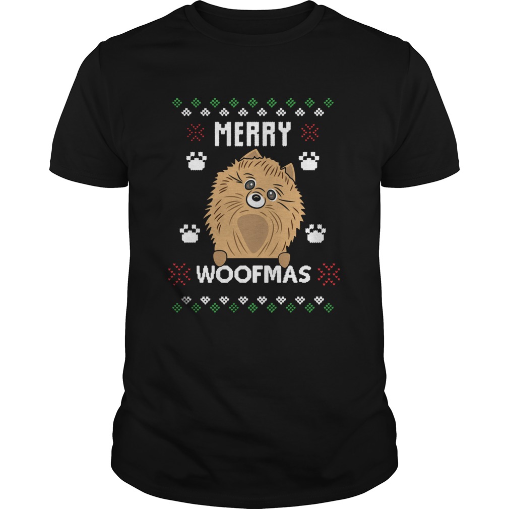 Merry Christmas Woofmas Pomeranian Dog Gift Ugly Christmas shirt