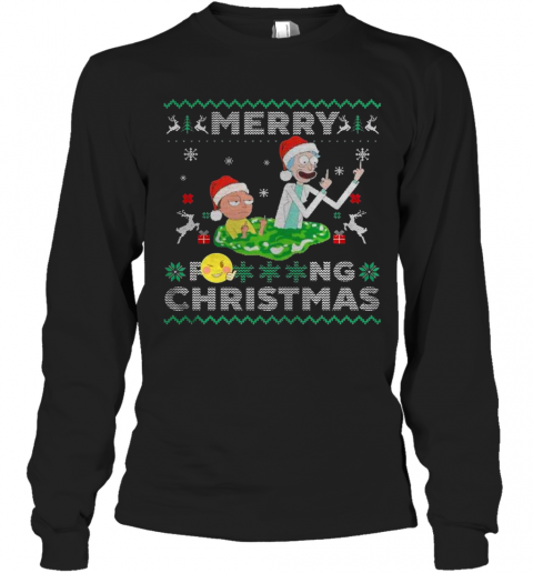 Merry Fucking Christmas Rick And Morty T-Shirt Long Sleeved T-shirt 