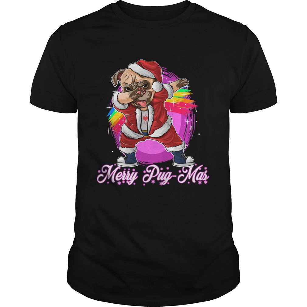 Merry PugMas Dabbing Pug Santa shirt