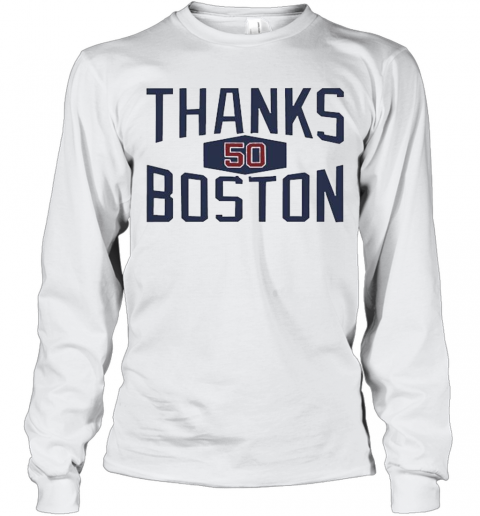 Mookie Betts Thanks 50 Boston T-Shirt Long Sleeved T-shirt 