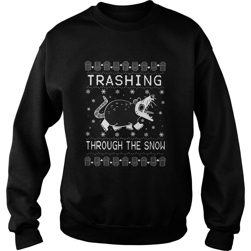 Opossum Trashing Through The Snow Ugly Christmas Sweatshirt