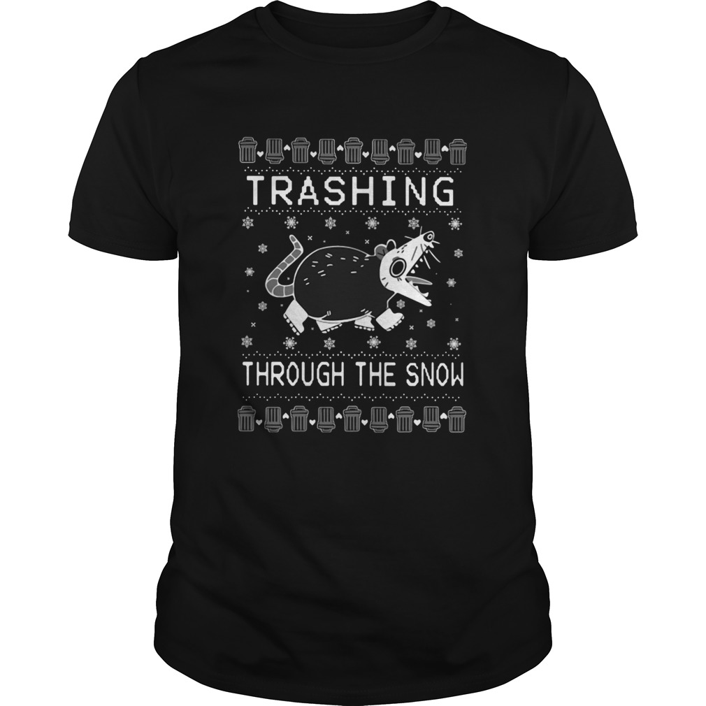 Opossum Trashing Through The Snow Ugly Christmas shirt