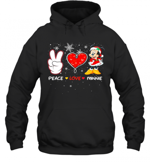 Peace Love Minnie Mouse Santa Merry Christmas T-Shirt Unisex Hoodie