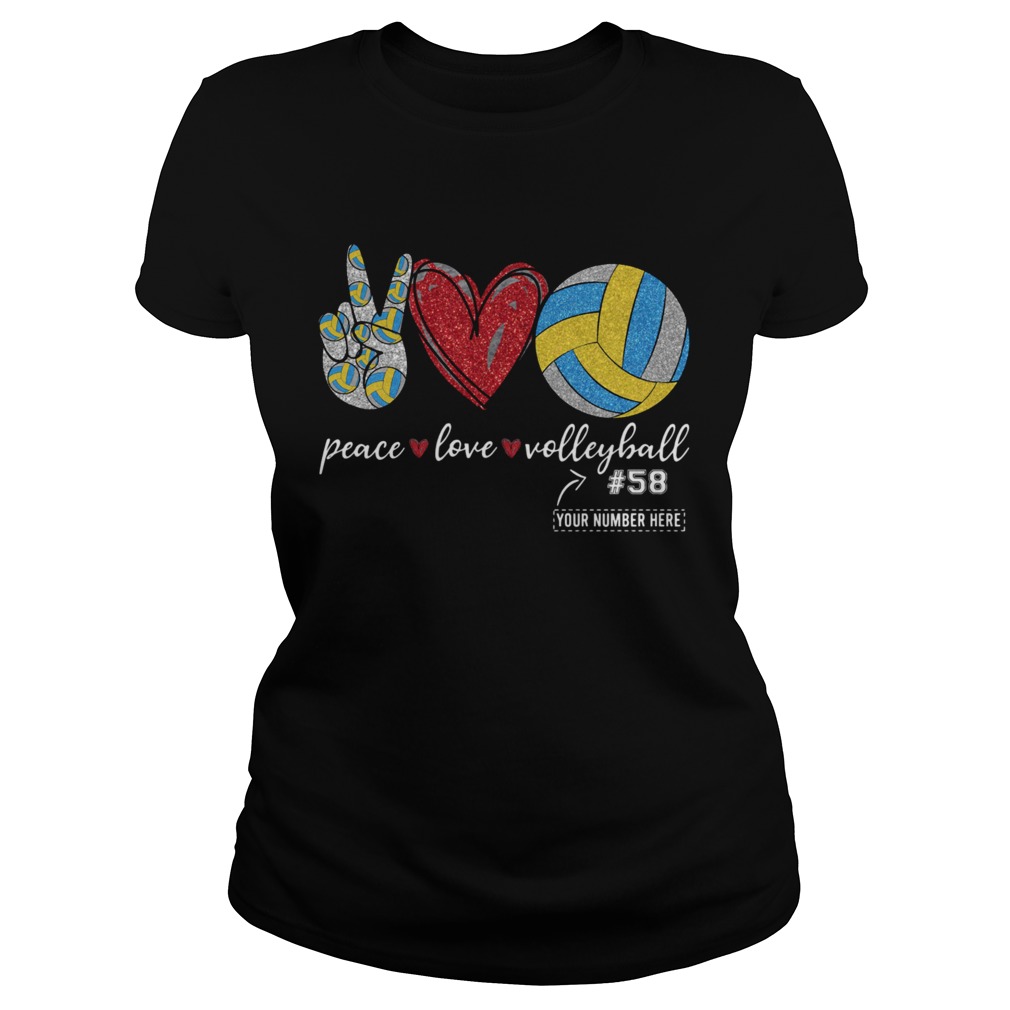 Peace Love Volleyball 58 Classic Ladies