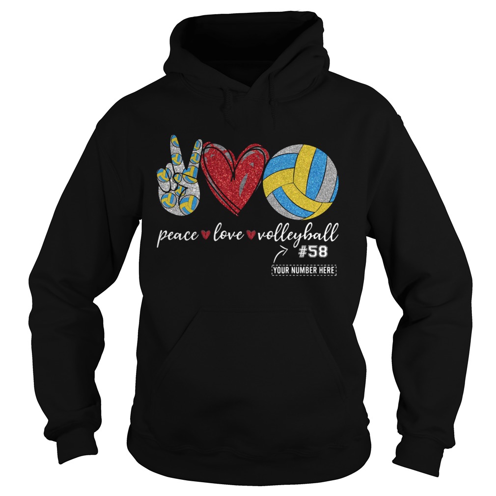 Peace Love Volleyball 58 Hoodie