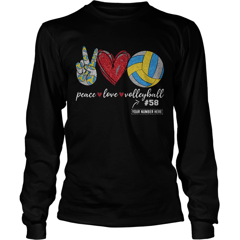 Peace Love Volleyball 58 Long Sleeve