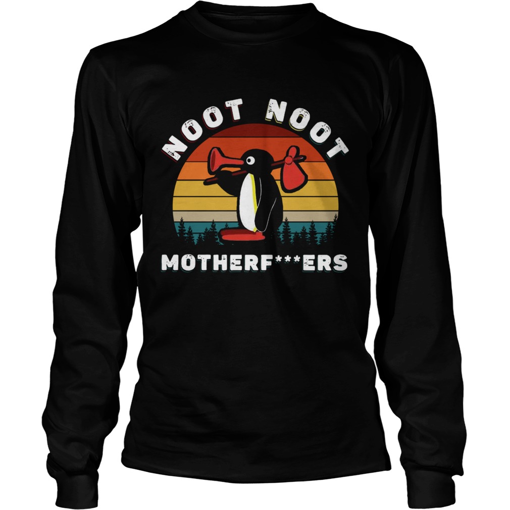 Penguin Noot Noot Motherfuckers Vintage Retro Long Sleeve