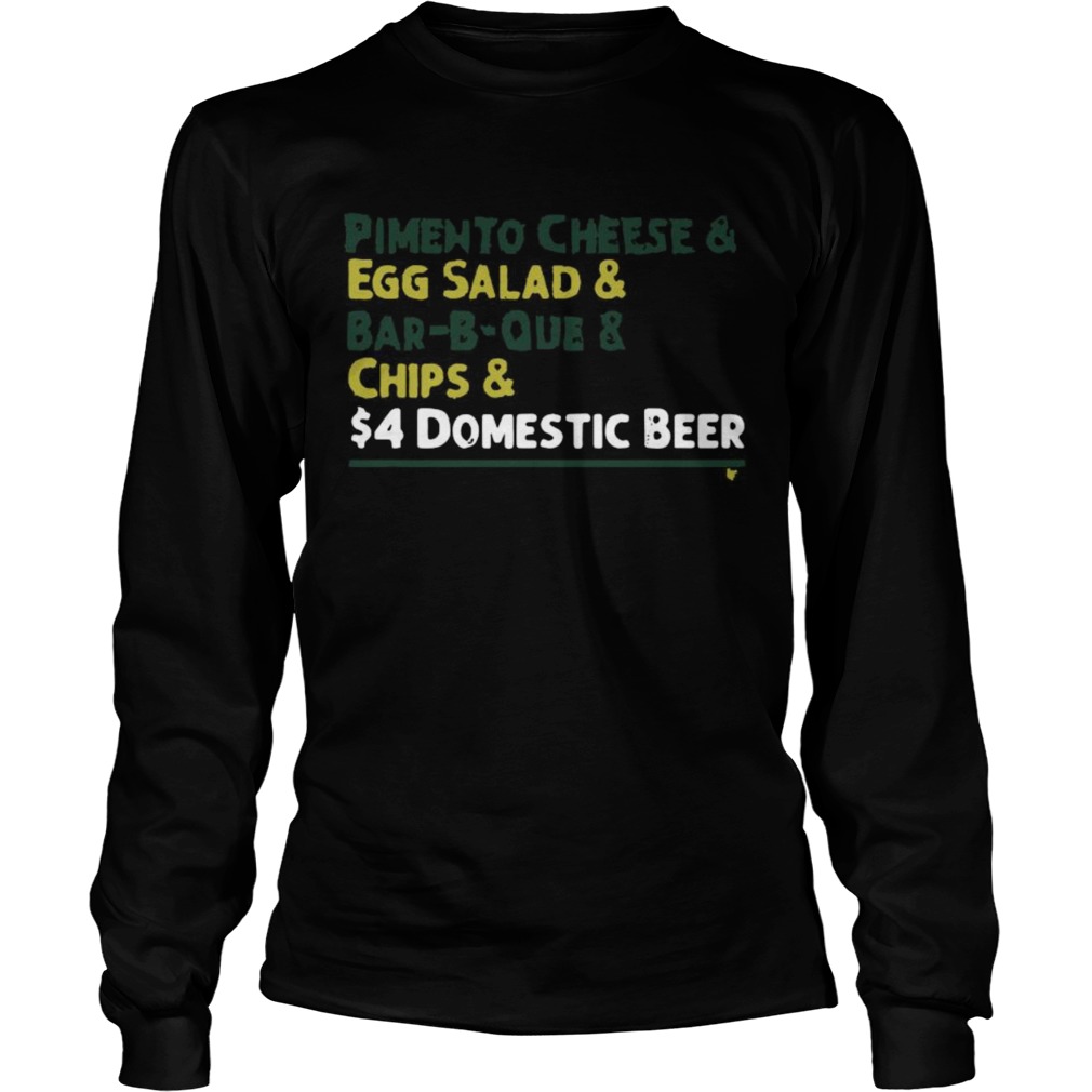 Pimento Cheese And Eff Salad And Barbque And Chips And 4 Domestic Beer Long Sleeve