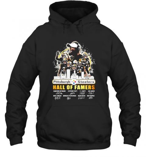 Pittsburgh Steelers Hall Of Famers Signuature Team T-Shirt Unisex Hoodie