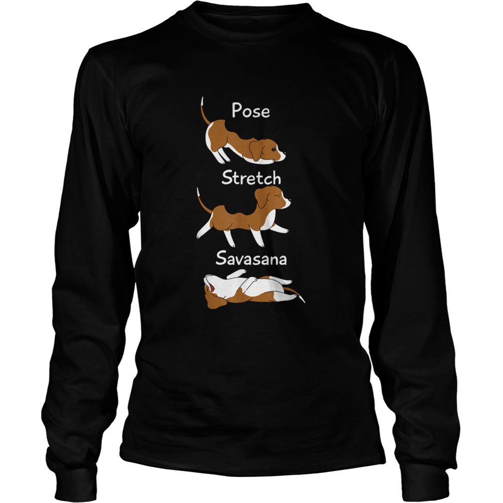 Pose Stretch Savasana Beagle Dog Long Sleeve