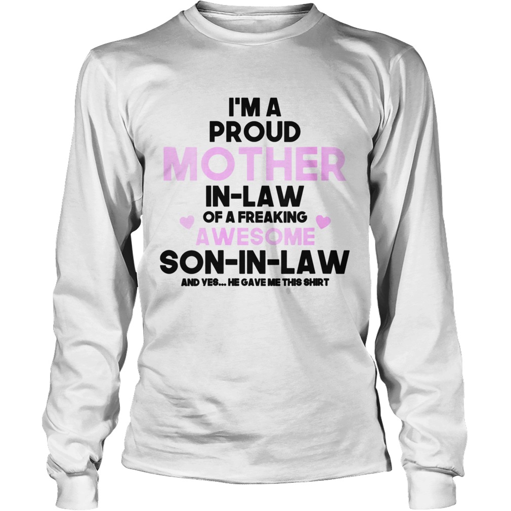 Proud Mum Mothers Day Awesome Mother In Law Long Sleeve