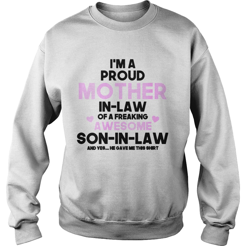 Proud Mum Mothers Day Awesome Mother In Law Sweatshirt
