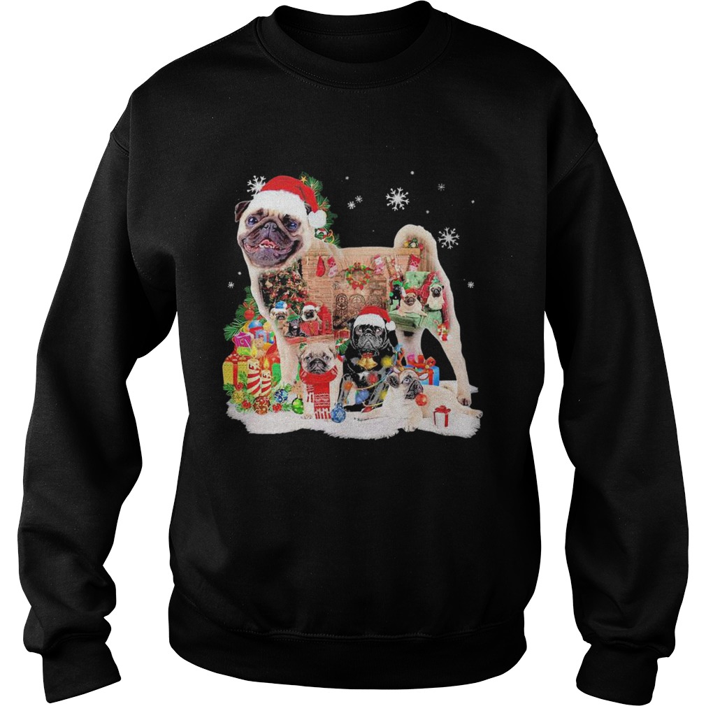 Pugs Hat Santa Happy Merry Christmas 2020 Sweatshirt