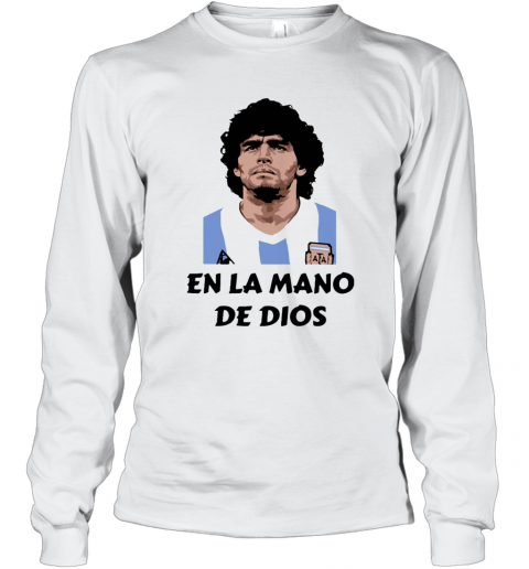 RIP Diego Maradona En La Mano De Dios T-Shirt Long Sleeved T-shirt 