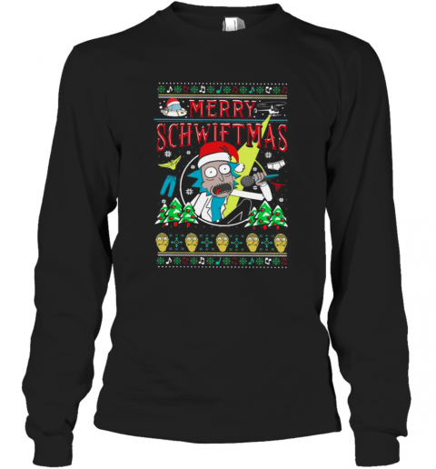 Rick And Morty Merry Schwiftmas Christmas T-Shirt Long Sleeved T-shirt 