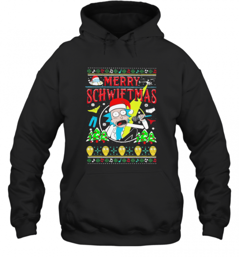 Rick Sanchez Santa Merry Schwiftmas Ugly Christmas T-Shirt Unisex Hoodie
