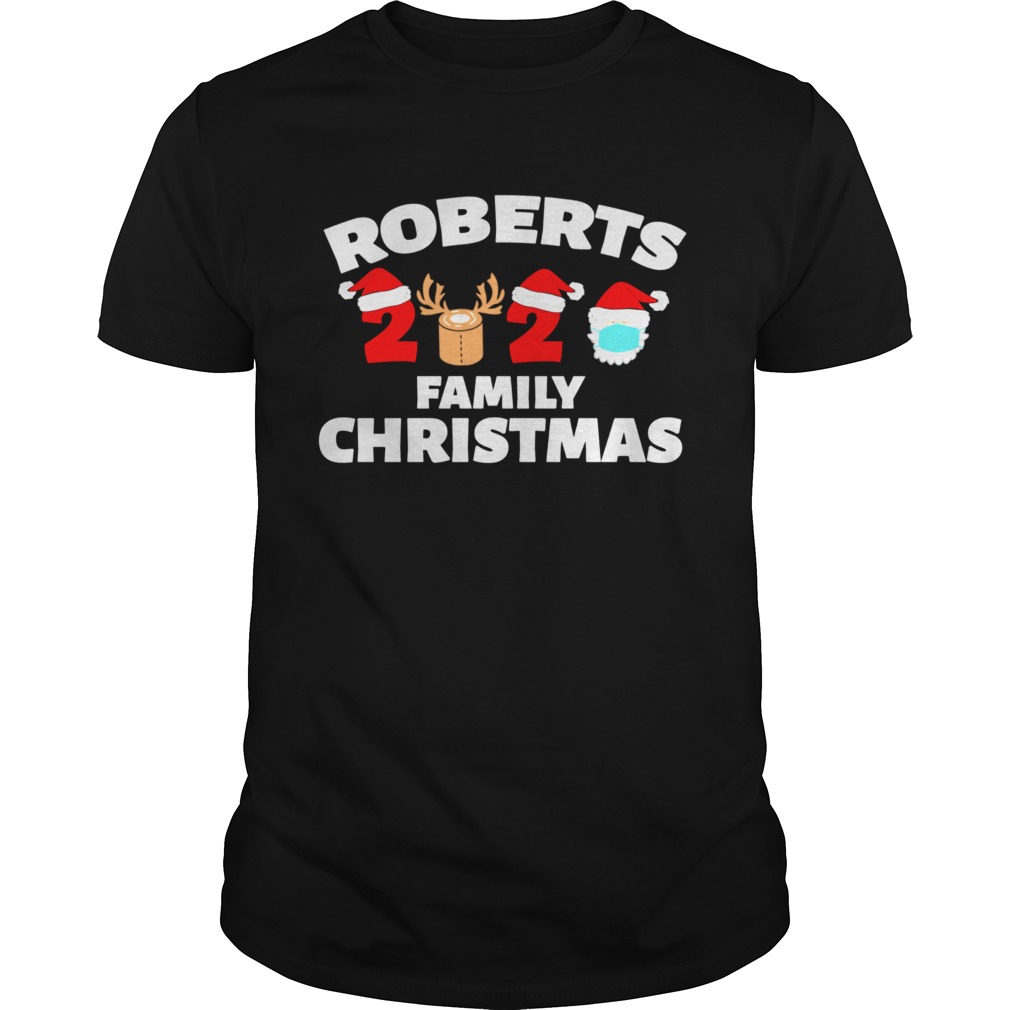 Roberts Family Christmas 2020 Matching Family Name Novelty shirt