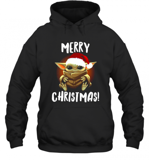 Santa Baby Yoda Merry Christmas T-Shirt Unisex Hoodie