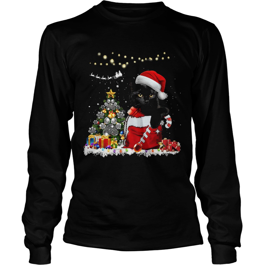 Santa Black Cat Christmas Long Sleeve