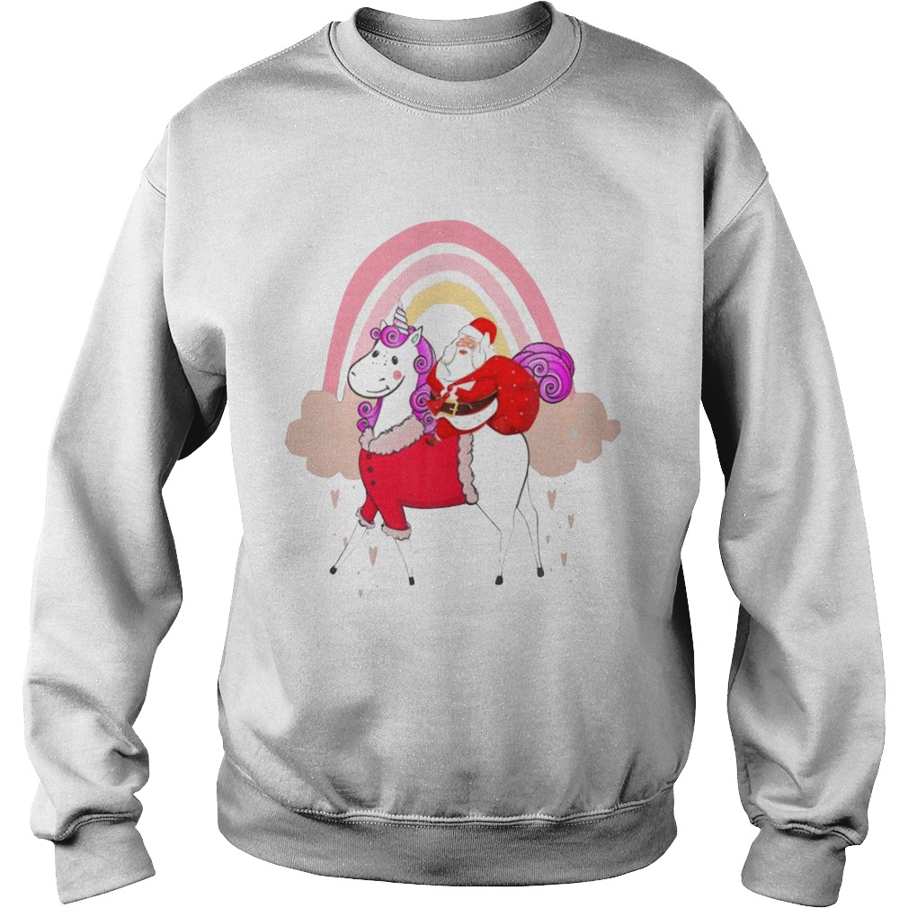 Santa Claus Riding A Unicorn Christmas Sweatshirt