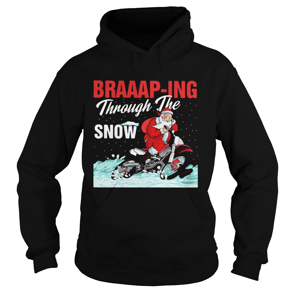 Santa Motocross Braaaping Through The Snow Hoodie