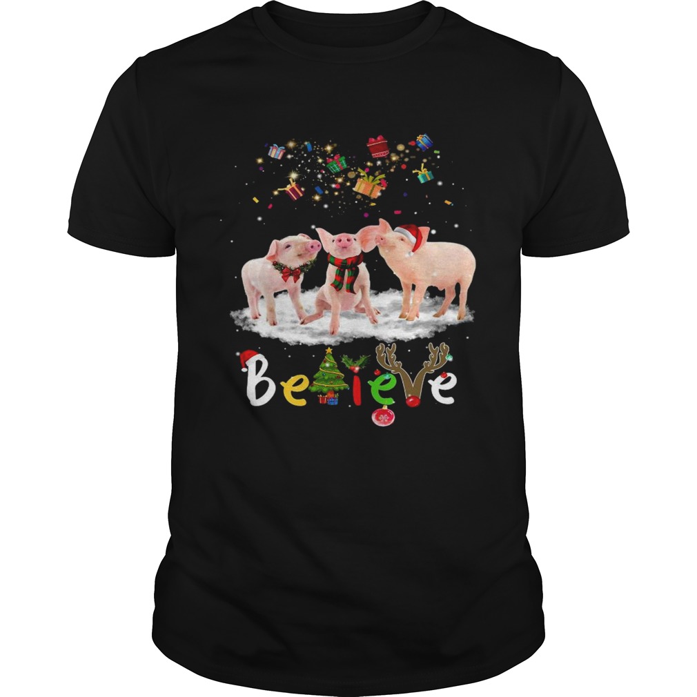Santa Pig Believe Christmas shirt