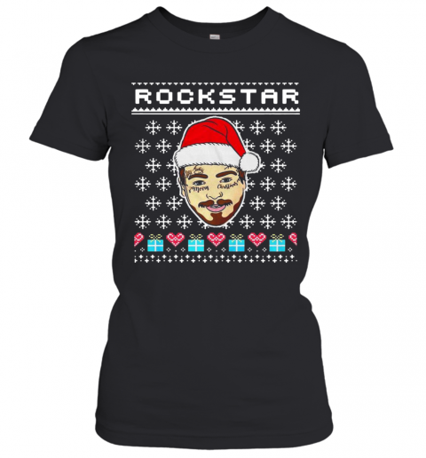 Santa Post Malone Rockstar Ugly Christmas Sweater T-Shirt Classic Women's T-shirt