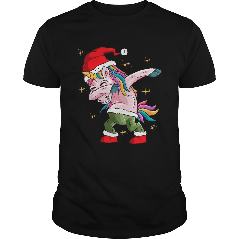 Santa Unicorn Dabbing Merry Christmas shirt